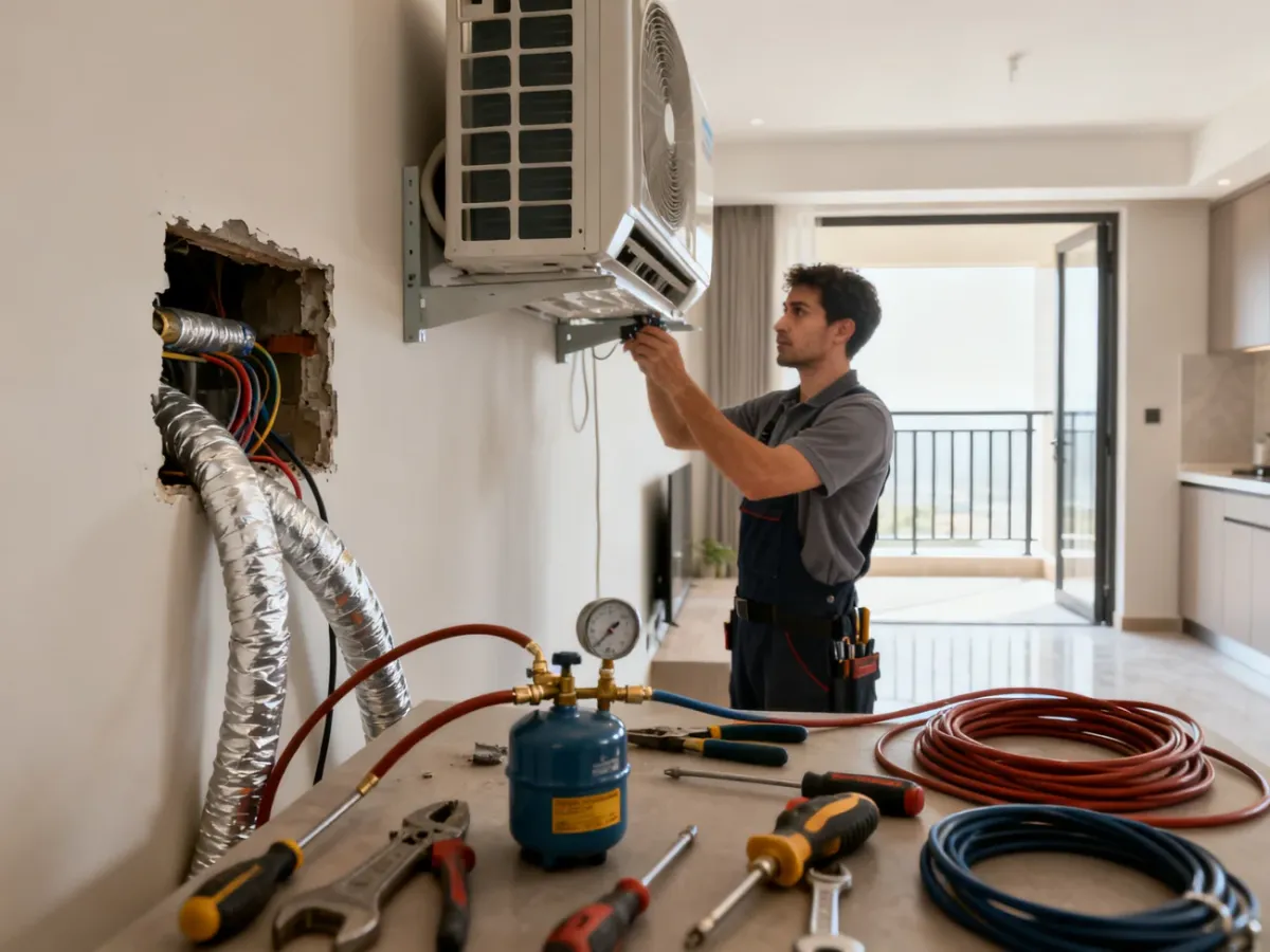 Montaż klimatyzacji split przez instalatora w mieszkaniu